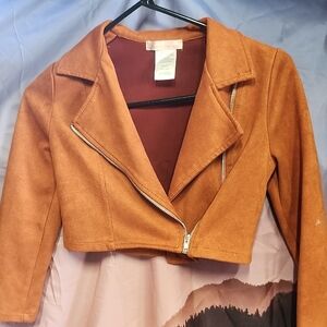 Stylish Brown Cropped Blazer for Kids